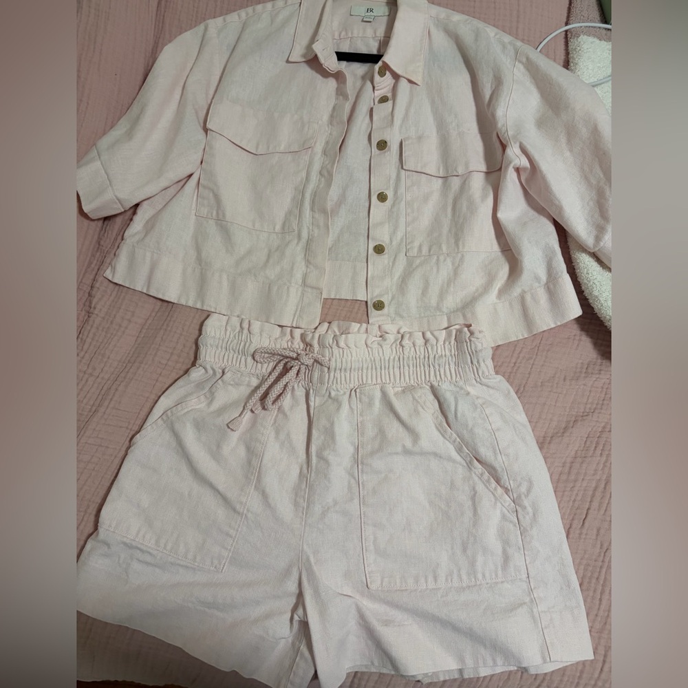 Banana Republic Pale Pink Linen Matching Set